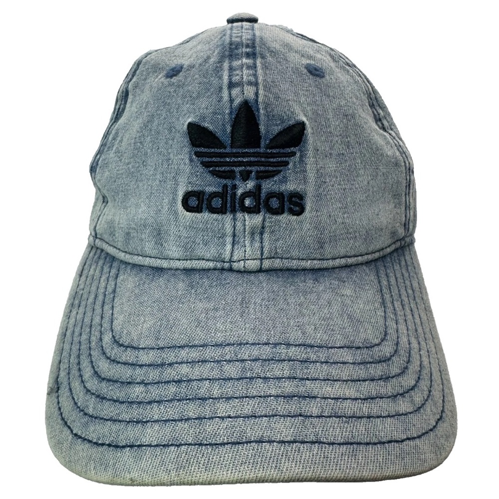 Adidas Trefoil Relaxed Denim Baseball Adjustable Strapback Hat Cap